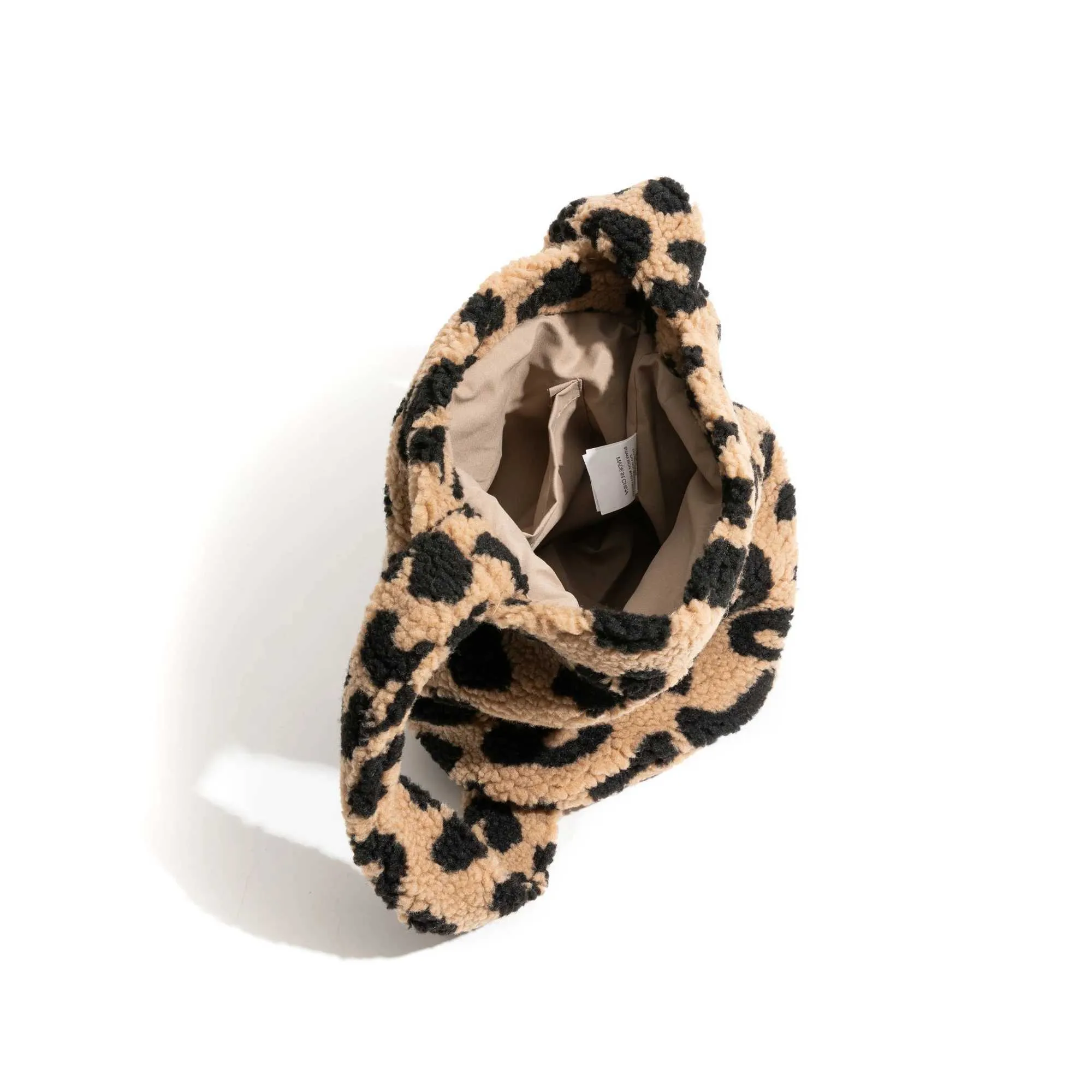 MABULA Podzimní zimní jehněčí látka crossbody s leopardím vzorem a zvířecím vzorem, měkká teplá kožešinová stylová taška přes rameno pro dámy, každodenní použití, telefon_voghion.com