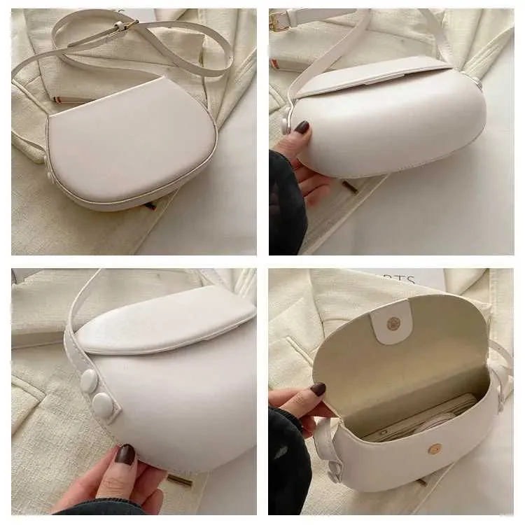 Lihtsa disainiga ühevärvilised naiste õlakotid igapäevaseks kasutamiseks, reguleeritava rihmaga PU-nahast vabaaja õlakott daamidele_voghion.com