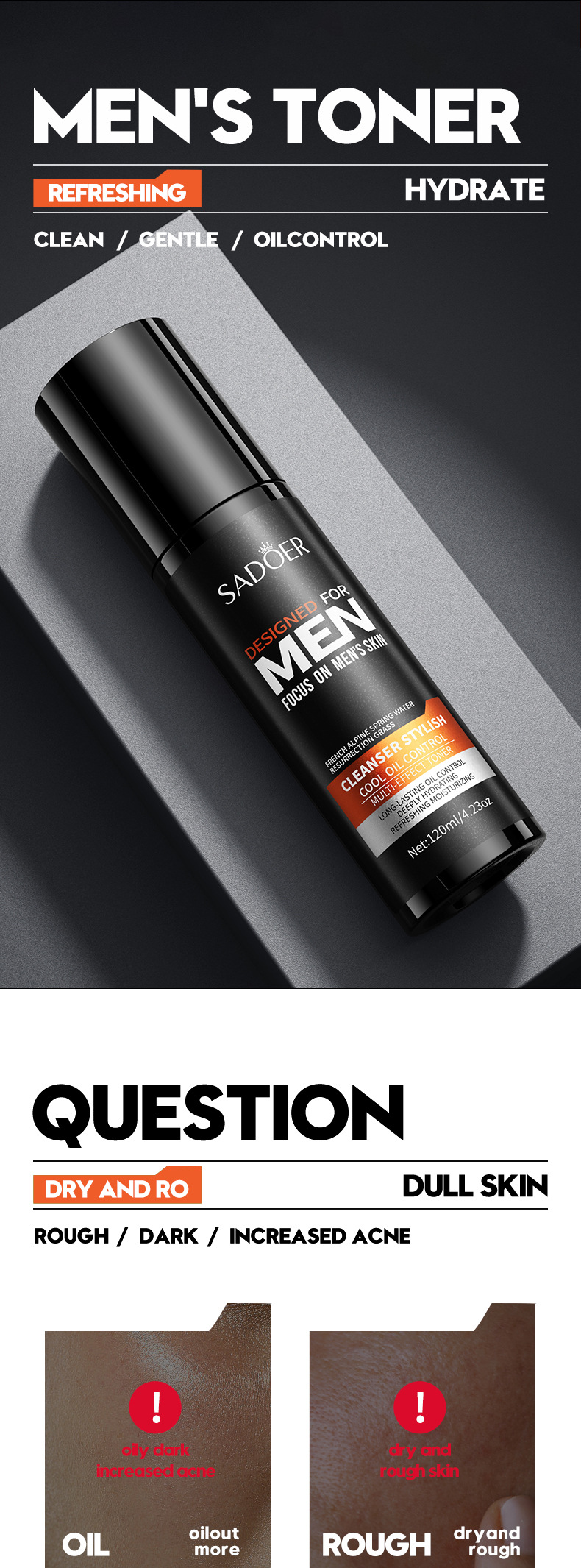 Full English Water SADOER Cool Type Men's Vaseline Hydrating Toner Lotion_voghion.com