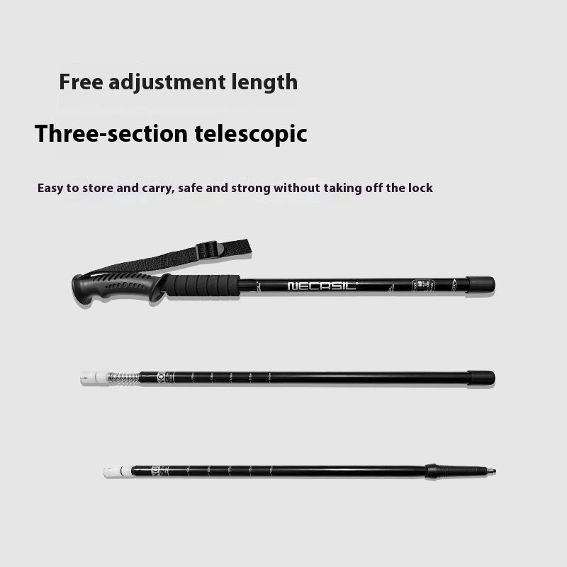 Baston extensibil ultraușor din aliaj de aluminiu pentru alpinism, echipament multifuncțional pentru drumeții în aer liber_voghion.com