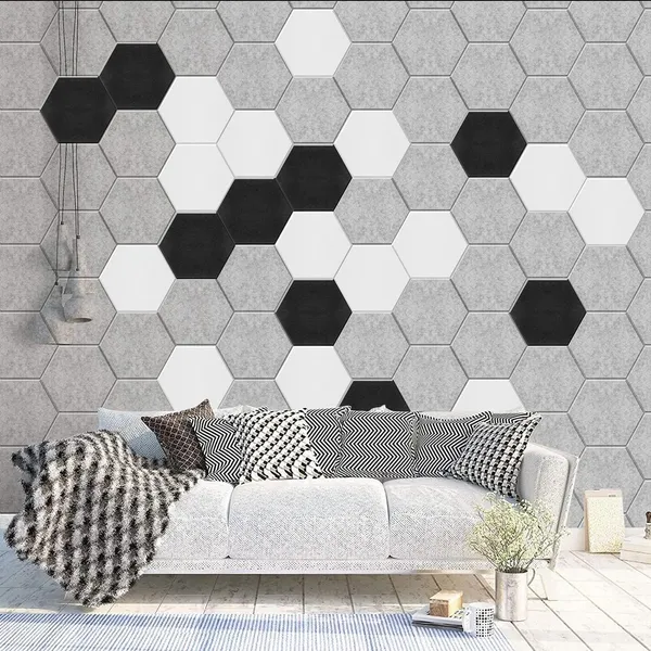 Hexagonal Sound Panels Acoustic Wall Tiles For Home Studio Office_voghion.com