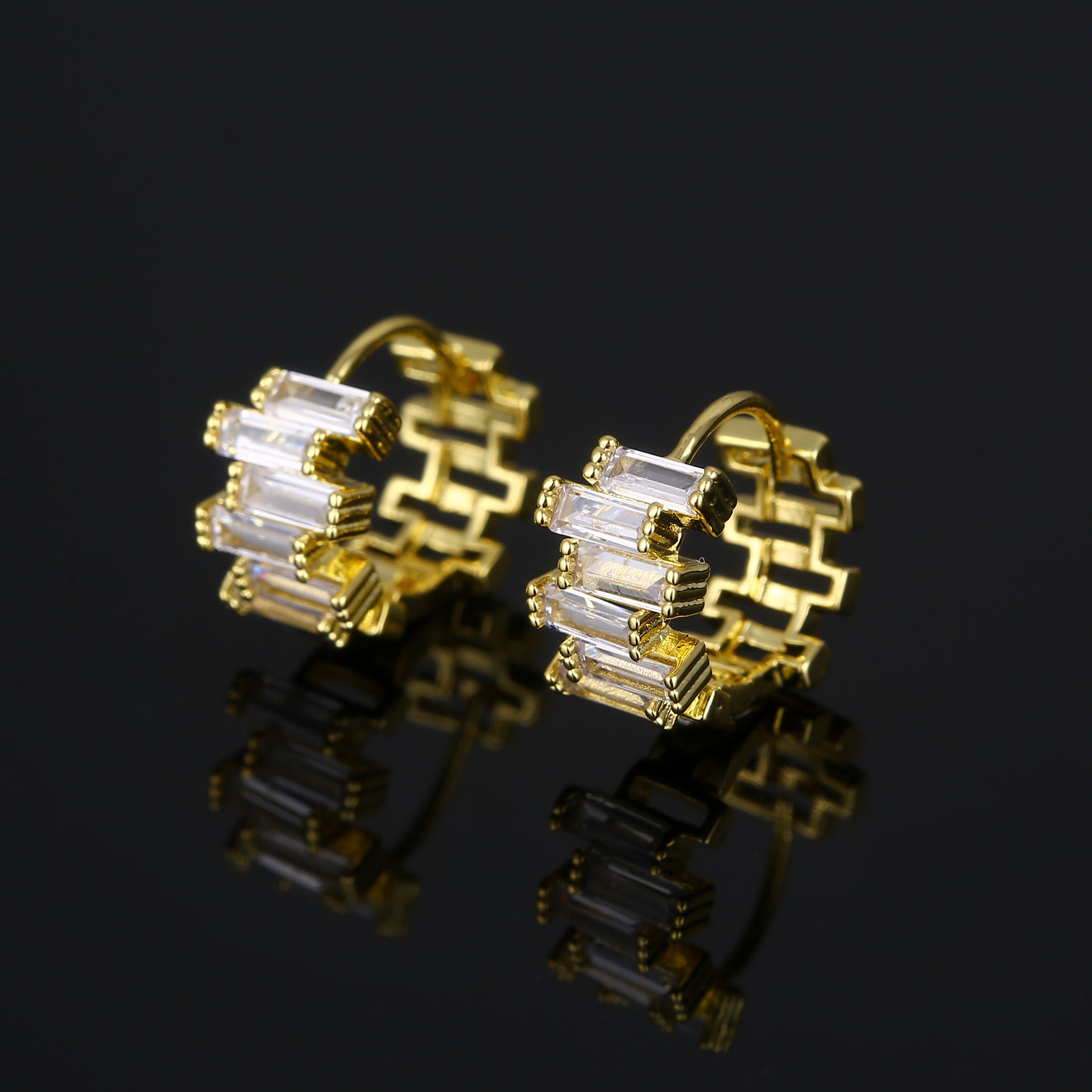 Hot Irregular Zircon Ear Buckle Internet Popular Trend Earrings Internet Popular ins Ear Ring