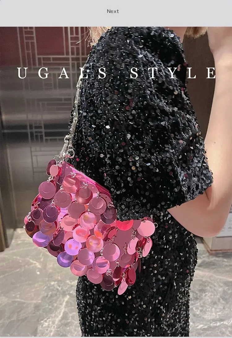 Borsa da sera con paillettes donna pochette borsa a spalla sposa_voghion.com