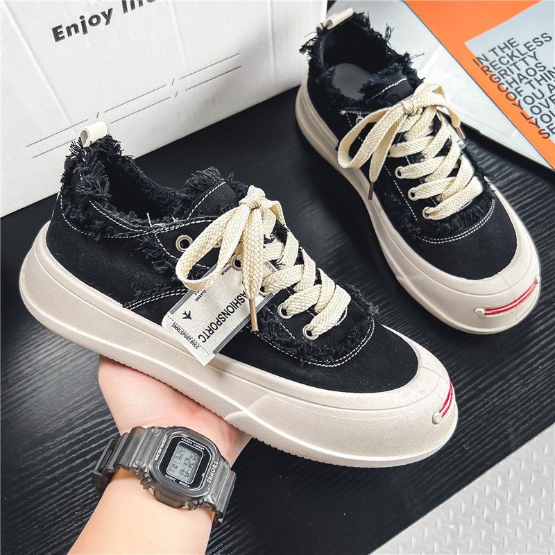 Frühlingstrend Herren, vielseitige Freizeitschuhe aus Canvas, Nischendesign, Sportschuhe mit dicker Sohle, Website für_voghion.com