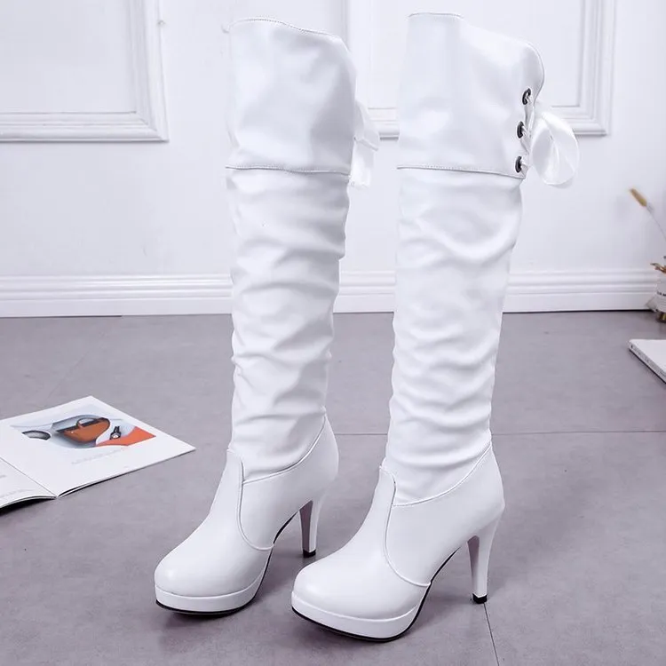 autumn winter women quality leather boot over the knee zipper sexy high heels shoes woman nonslip botas warm boots_voghion.com