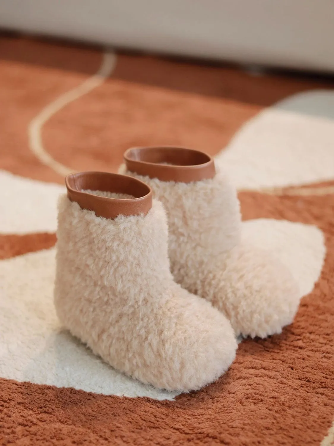 Småbarn Snökomposit Varm Lammull Happysteps Baby Flickor Pojkar Mode Barn Vinterskor Stövlar Storlek US6C-US1Y_voghion.com