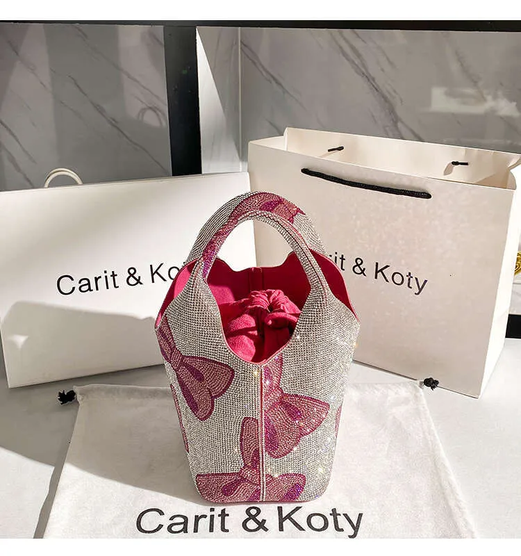 Borsa a tracolla da sera con stampa a fiocco con glitter e nodo, motivo a cartone animato, da donna_voghion.com
