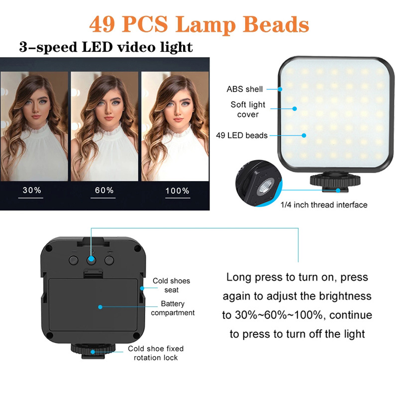 Phone Holder Photography Lighting Smartphone Video Kit Microphone LED Selfie Tripod Recording Handle Portable Stabilizer Bracket_voghion.com