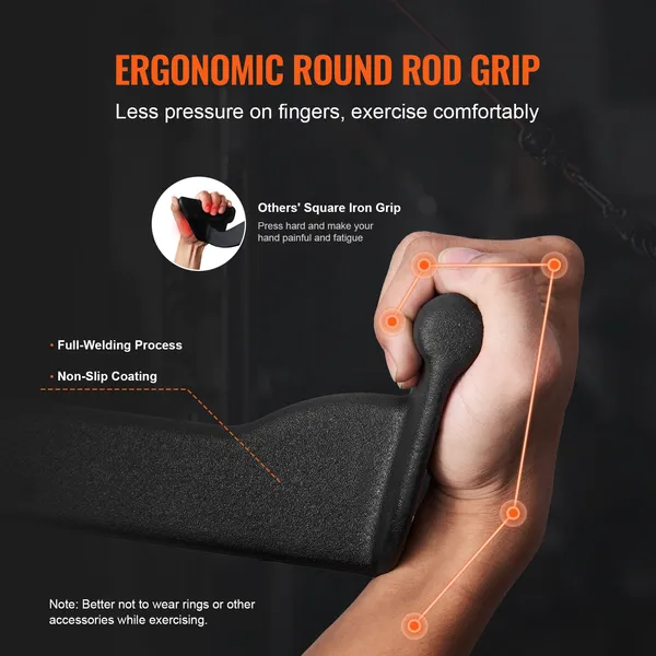 Accesorio de polea para máquina de remo con cable, barra en V para tríceps, barra de polea para entrenamiento de fuerza de espalda, agarre recubierto de goma, barra para curl de bíceps y dorsales._voghion.com