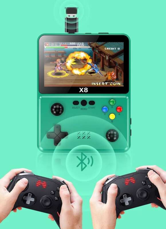New 2024 Handheld Joystick Large Screen Nostalgic Childhood Dual Machine Rechargeable Arcade Premium Game Console_voghion.com