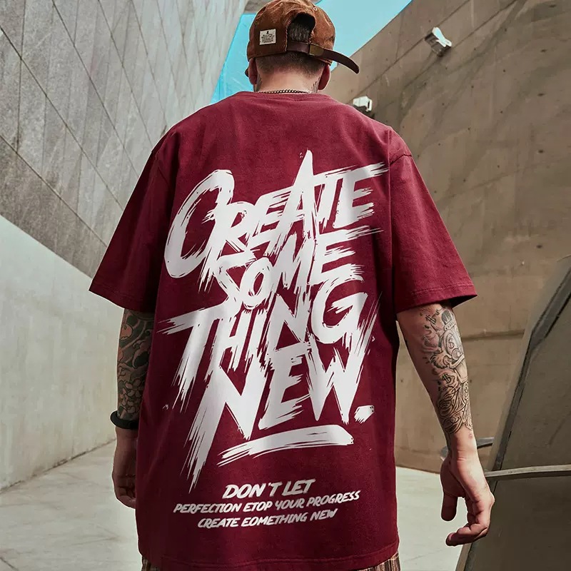 Îmbrăcăminte bărbătească Tricou cu mânecă scurtă pentru bărbați Stil nou Trend național Trend Brand Loose Smiley Face Trend național Fat Man Cu mânecă cu cinci puncte de vară_voghion.com