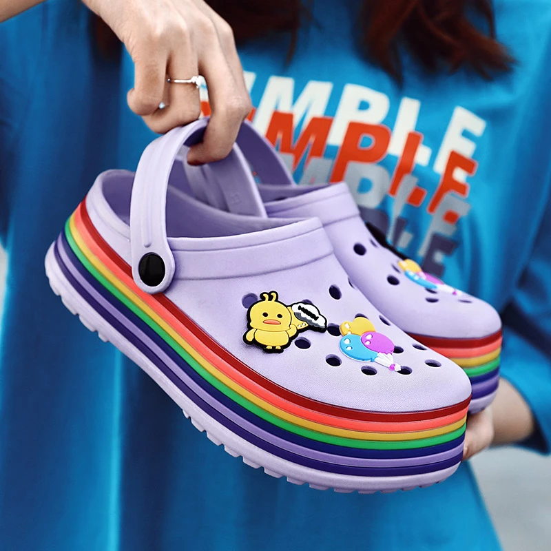 P7 Women2023 Rajzfilm Papucsok Csúszásgátló Beach Aranyos Slip On Női Klumpa Platform Szandál EVA Kerti Cipő Női Zuecos_voghion.com