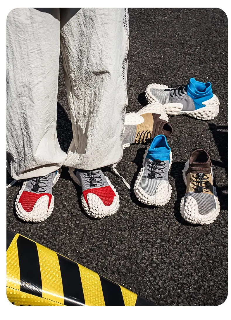 Baskets décontractées pour homme avec semelle pneu et tissu respirant_voghion.com