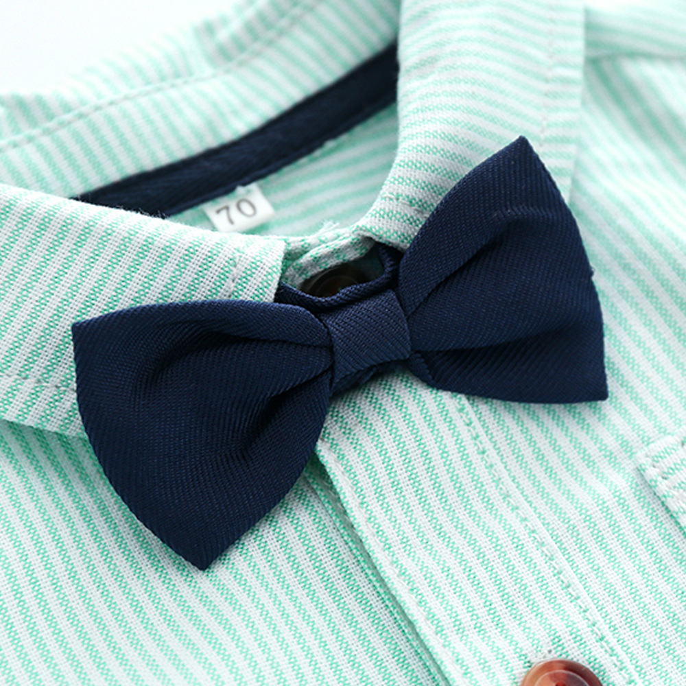 Mother&Kids Gentleman suit per neonati maschi Baby creep suit papillon bretelle set quattro pezzi_voghion.com