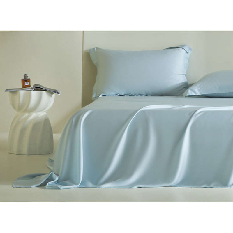 Grado A 100 Lycra Tencel letto, singolo tinta unita primavera Ice Silk lenzuolo, federa, set da 3 pezzi, estate_voghion.com