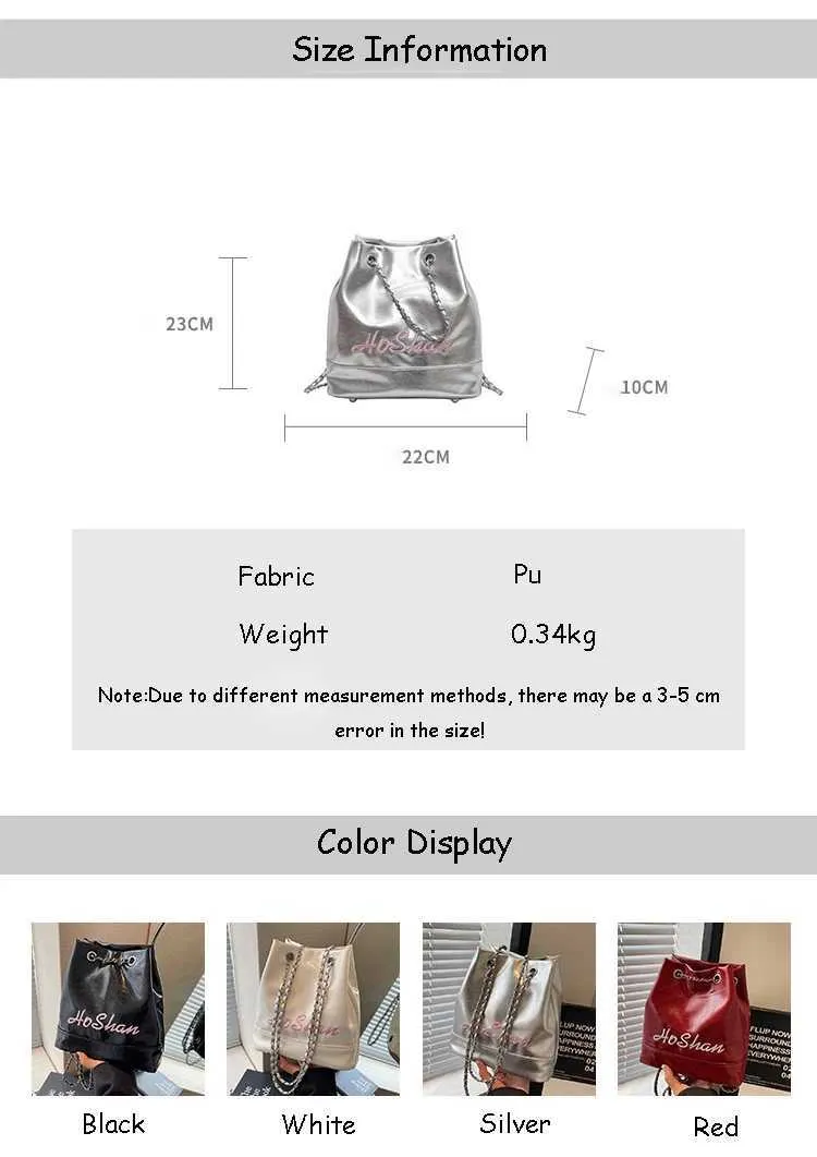 Damen Bucket Bag Aus Kunstleder Geräumige Schultertasche_voghion.com