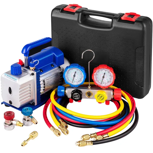 Ac Vacuum Pump And Manifold Gauge Set For Hvac Maintenance_voghion.com