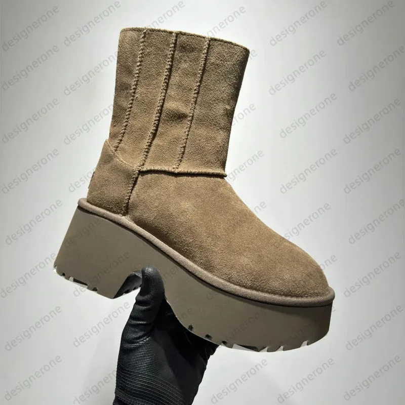 W Dipper Tasman Platform DIPPER Chesut Fur Slides Sheepskin Classic Ultra Mini women Snow boots Winter plush and thick_voghion.com
