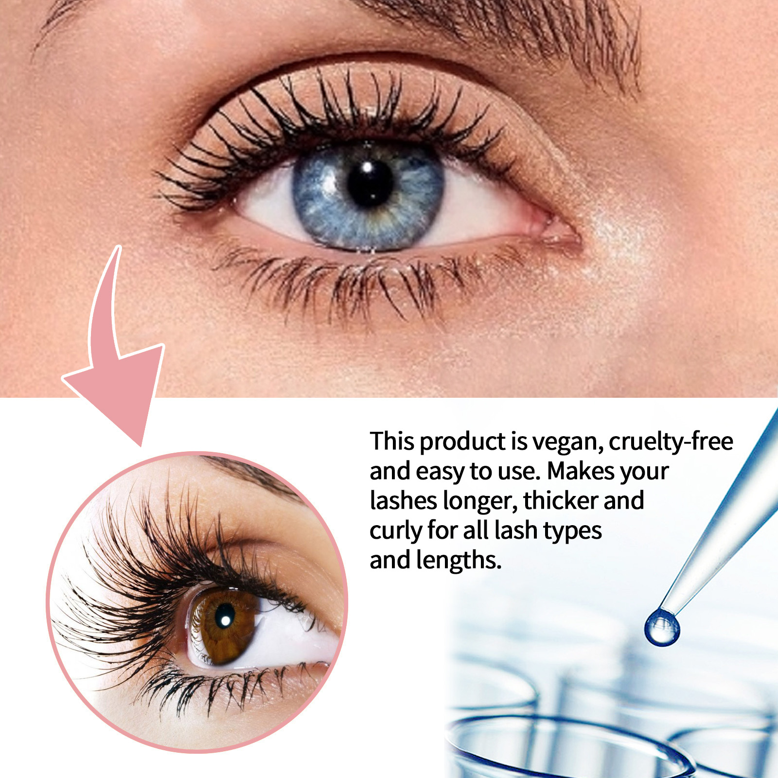 EELHOE Gentle Volumizing Mascara Ultra-Black Natural Curl Smudge-Proof Formule Met Definiërende Borstel_voghion.com