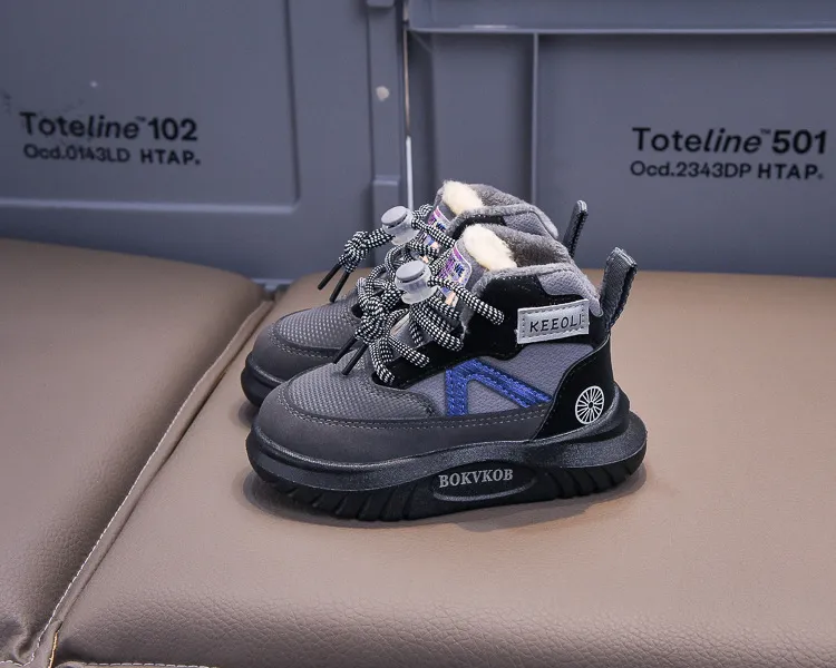 Caldi stivali da neve per bambini da 1 a 8 anni, alla moda, per bambini e bambine, in cotone, con tacco alto, taglie 21 - 30_voghion.com
