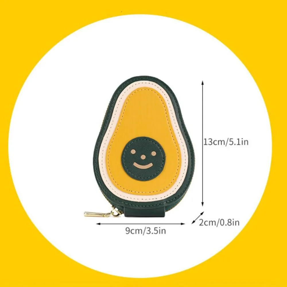 Portafoglio mini in pelle PU con 9 tasche, motivo: avocado, grande capacità, porta carte d'identità da donna_voghion.com