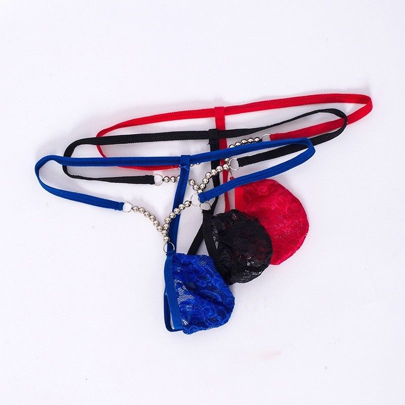 Men's Clothing underwear, men's thong low waist hollow lace see through pouch sexy underwear_voghion.com