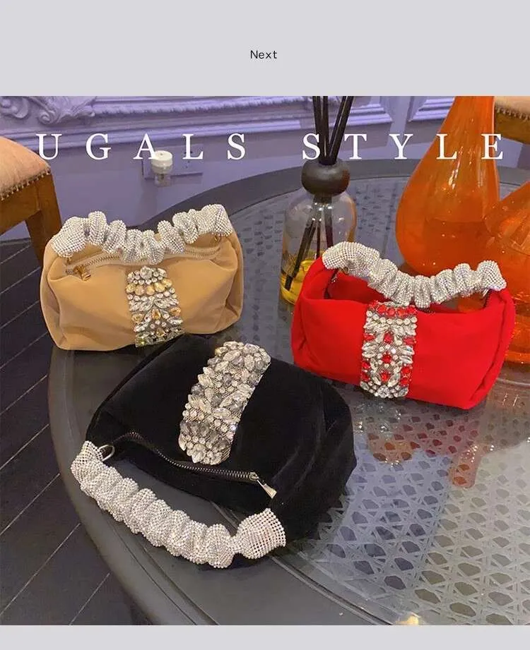 Borsa a mano da donna con glitter scintillanti Rhies Dia, da sera, alla moda, da sposa, da festa, pochette, borsa a tracolla_voghion.com