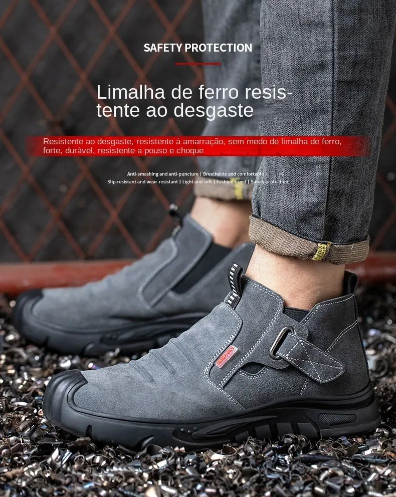Chaussures de sécurité pour hommes, en cuir de vache, avec tête composite, anti-clou et antistatique, pour le soudage 241205_voghion.com