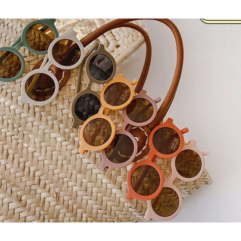 Baby Glasses, Boys And Girls, UV Protection Trend, Morandi Round Frame, Children's Sunglasses, Fashionable_voghion.com