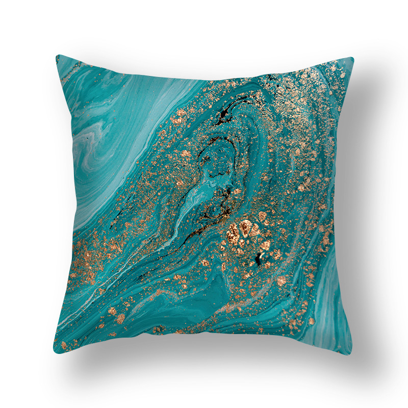Nuovo cuscino astratto nordico oro verde dorato federa modello inchiostro divano soggiorno comodino_voghion.com