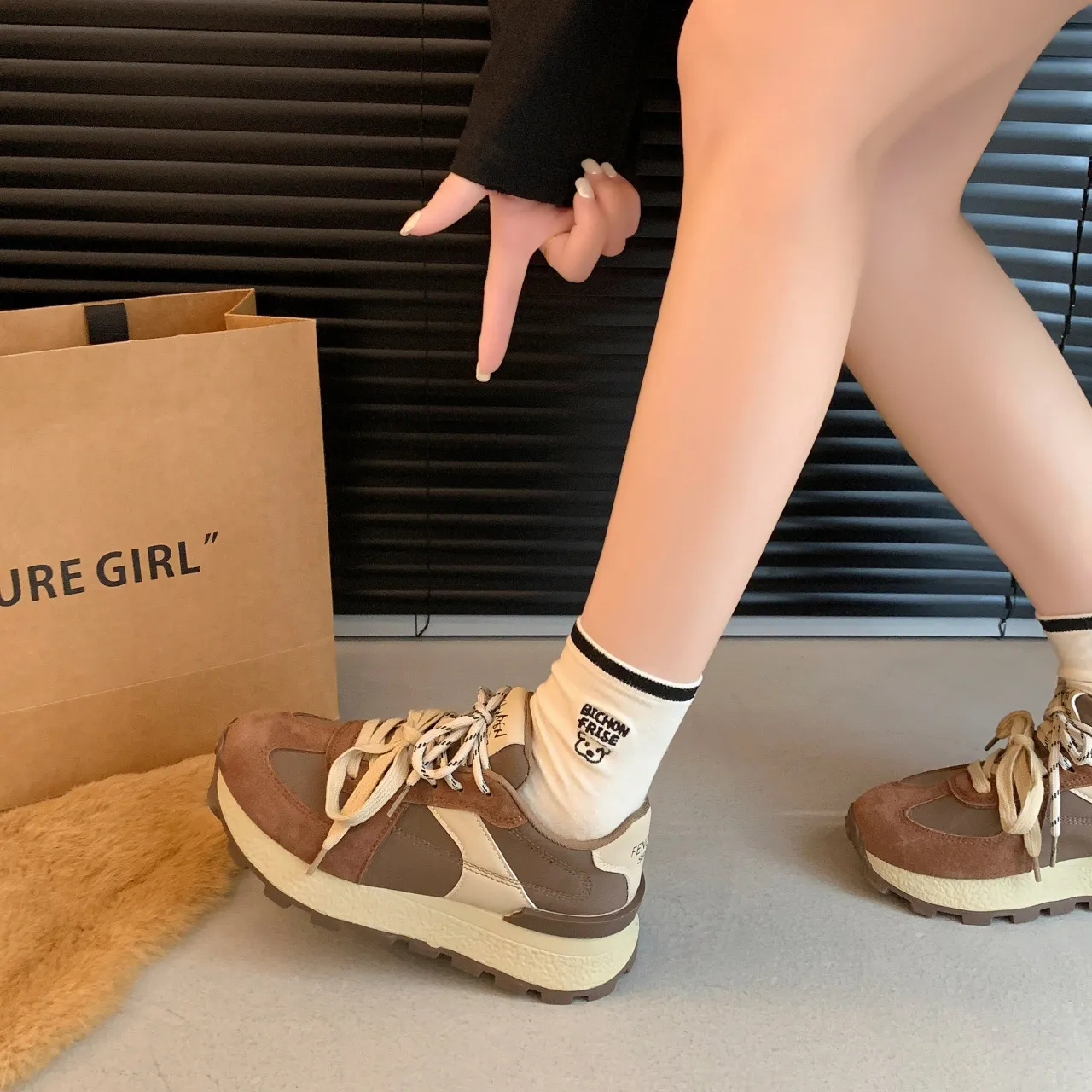 Height Increasing Running Shoes For Women Thick Sole Trainers_voghion.com