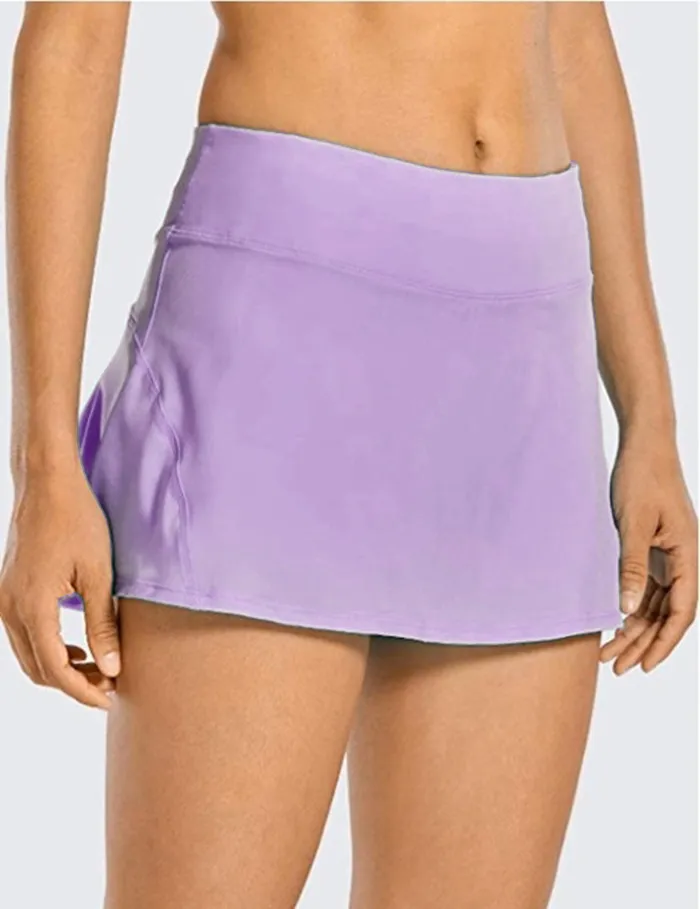 Tennis Skirts Pleated Yoga Skirt Gym Clothes Women Running Fiess Golf Pants Shorts Sports Back Waist Pocket Zipper_voghion.com