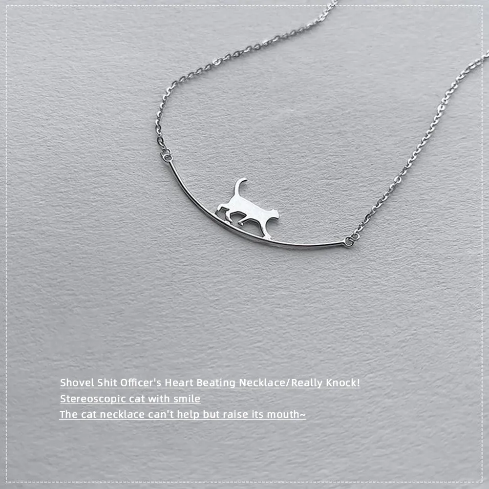 Personalized Silver Cat Pendant Necklace For Women Elegant Gift_voghion.com