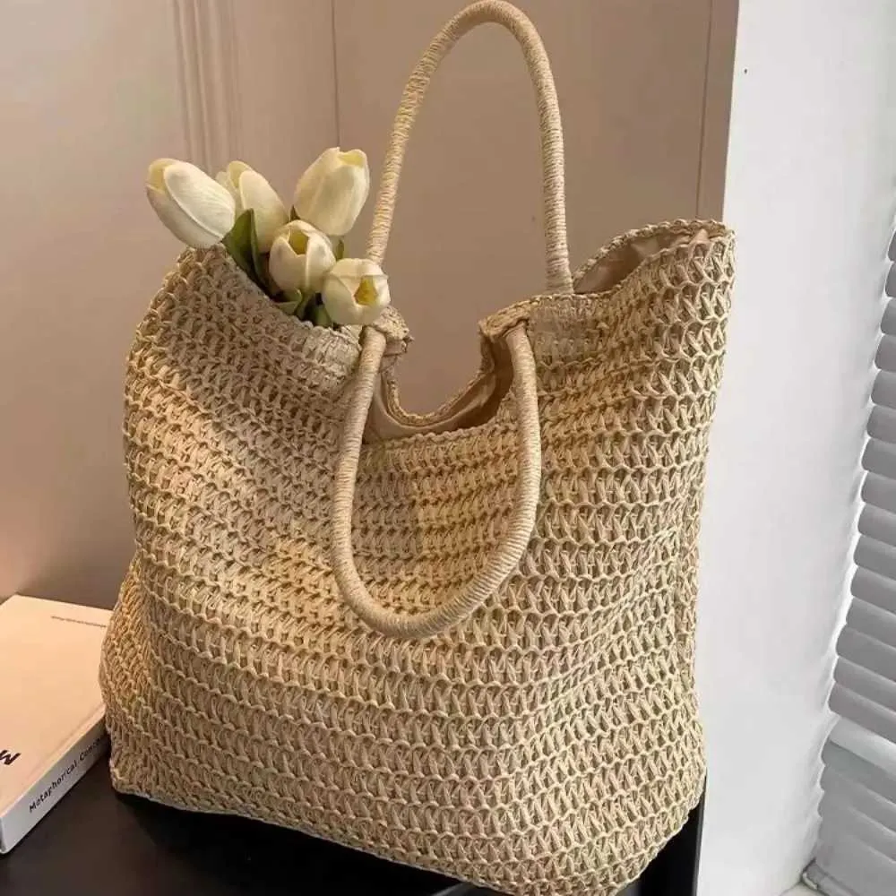 Wenhaitan Vintage handgefertigt gewebt Str Einkaufstasche Bohen Damen Sommer Reise Schulter Casual Handtasche Y241026_voghion.com