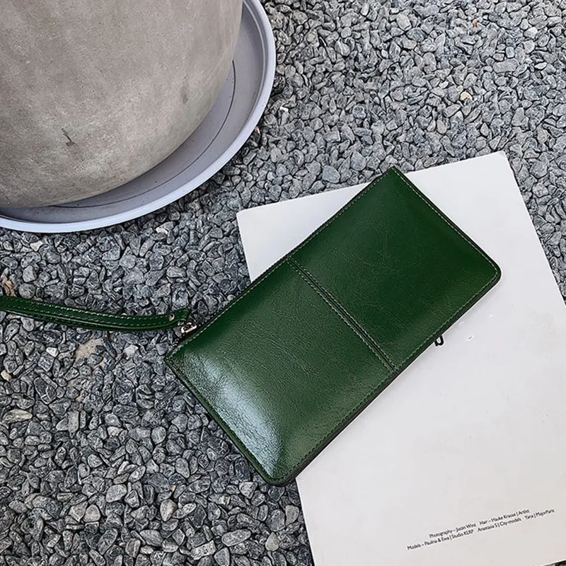 Yogodlns Fashion Solid Color Wallet Female PU Leather Handbag Long Zipper Clutch Card Holder Coin Purse Multi-layer_voghion.com