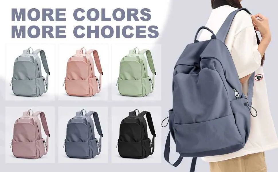 Girls Waterproof Nylon Women Men Laptop Bag Casual College School Backpack For Teens Travel BackpackC241107_voghion.com