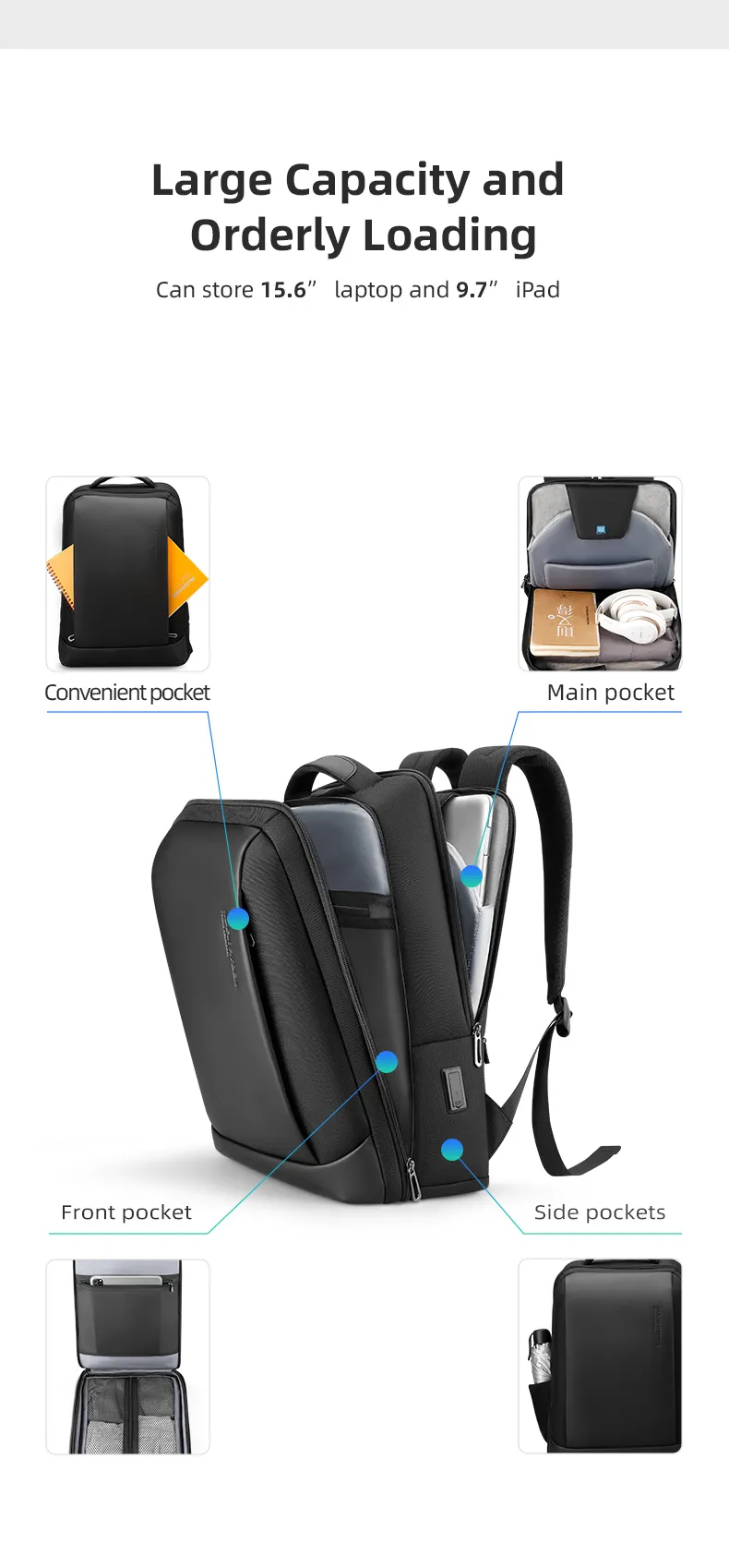 Mark Ryden Anti-Theft Männer Wasserdichter Laptop-Rucksack Fit 15,6 Zoll Männliche Reisetasche Schulrucksäcke Für Teenager Mochila_voghion.com