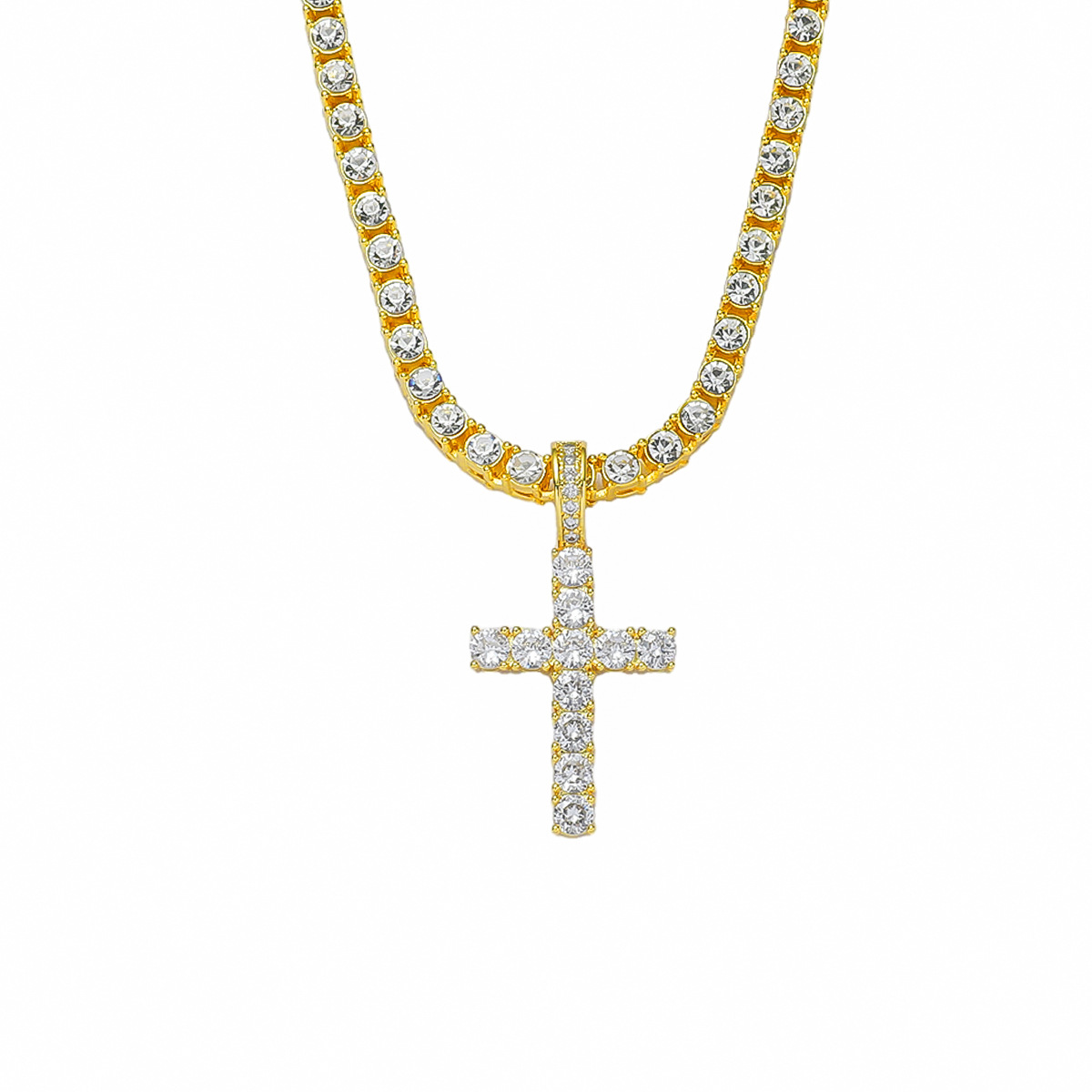 European And American Fashion New Product Pendant Necklace Niche Design High-end 4mm Single Row Tennis Chain_voghion.com
