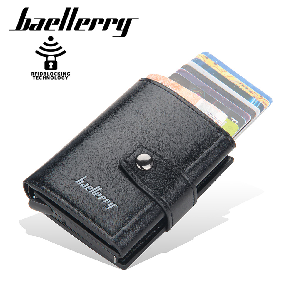 Sac pour homme Baellerry, nouveau, boîte en aluminium RFID, carte à puce, multi-positions, boucle antimagnétique, clip, couverture