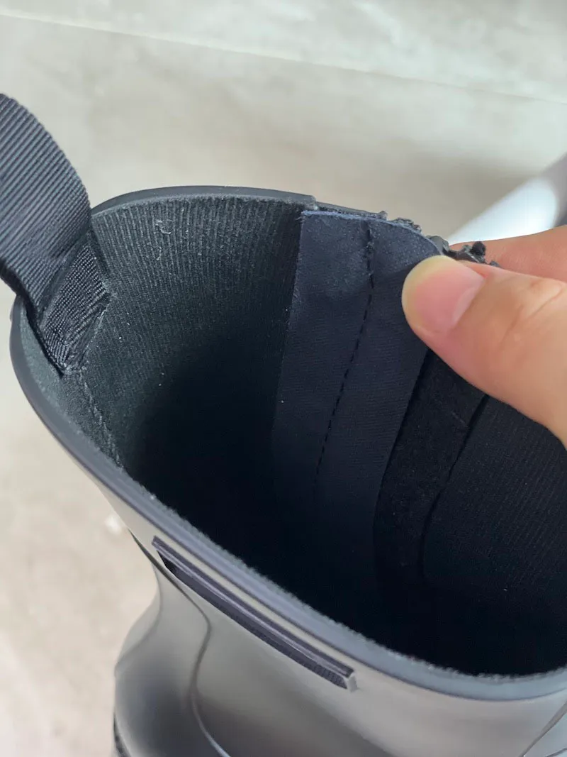Women's Black Knee-high Waterproof Rain Boots With Platform Sole_voghion.com