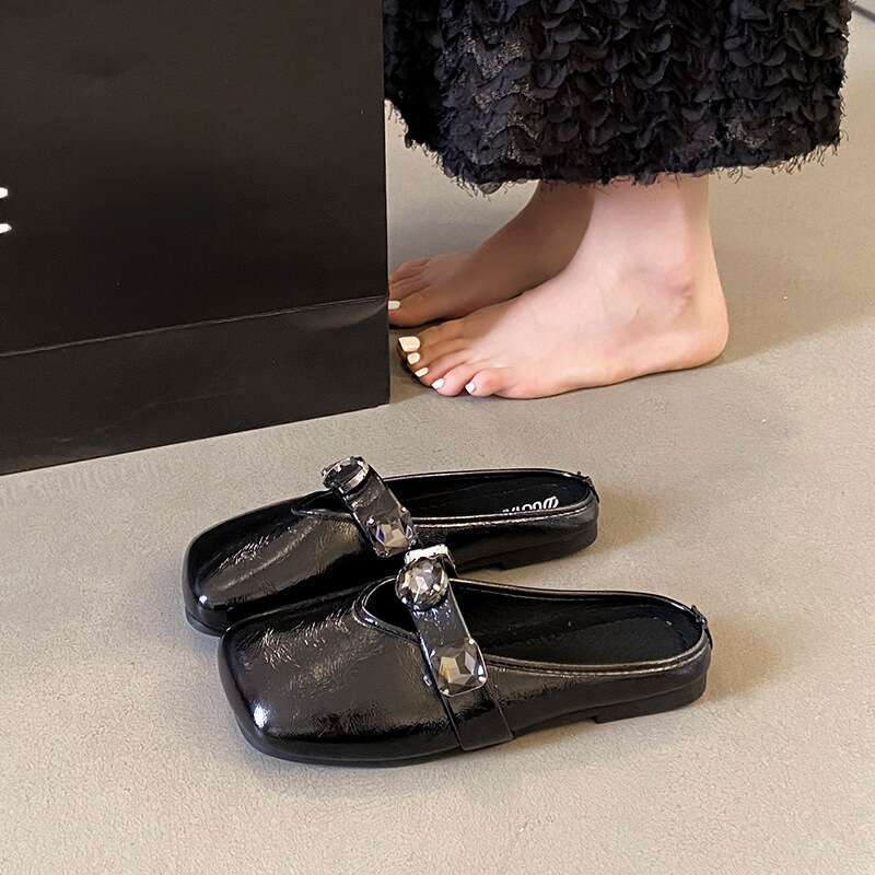 emberfeletti Tündérmodell négyzetfejű női cipő nyári viselet, 2025 új lapos szandál_voghion.com