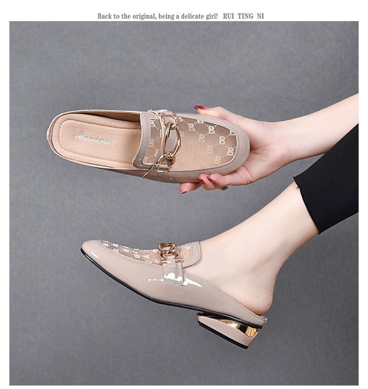 PLOVER hakiki deri örgü 2024 yeni yarım terlik_voghion.com