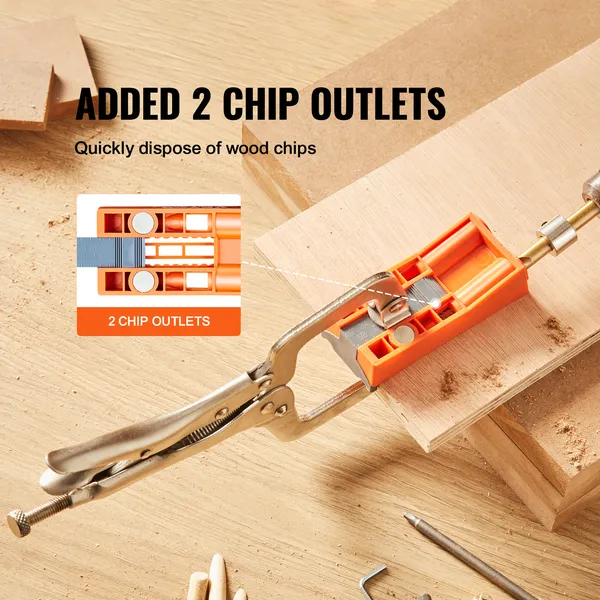 Pocket Hole Jig Set met C-klem, boorstopring, vierkante boor en schroeven._voghion.com