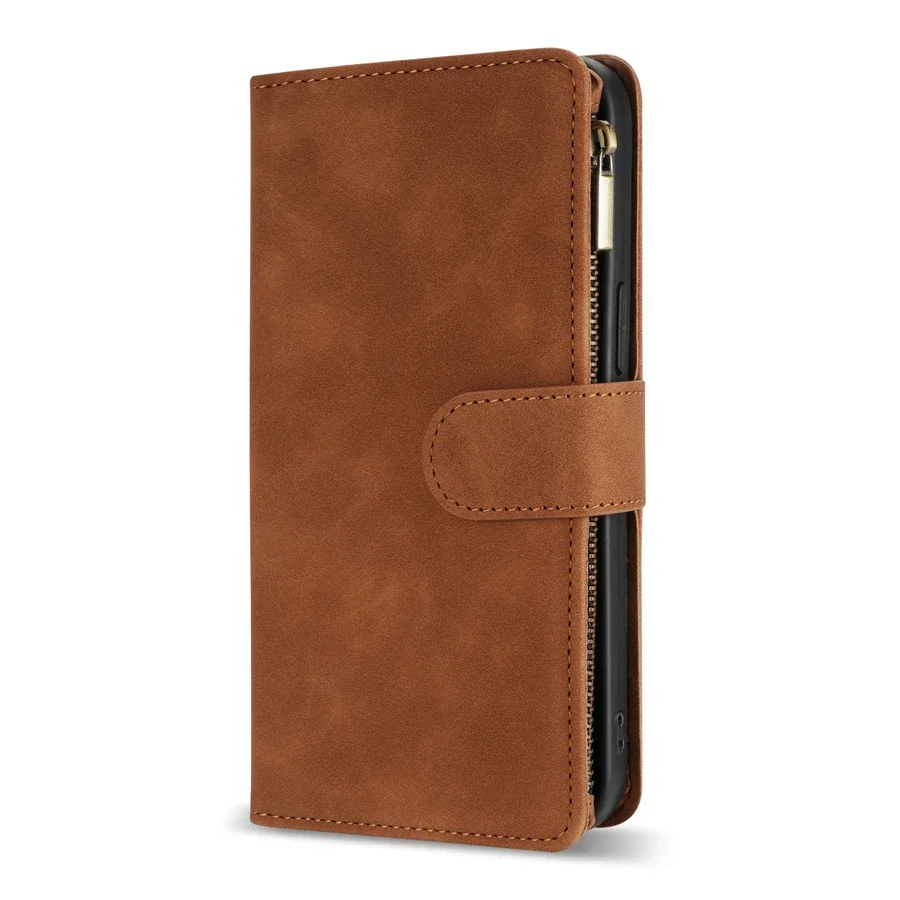 Leather Wallet Phone Case For Iphone With Magnetic Kickstand_voghion.com