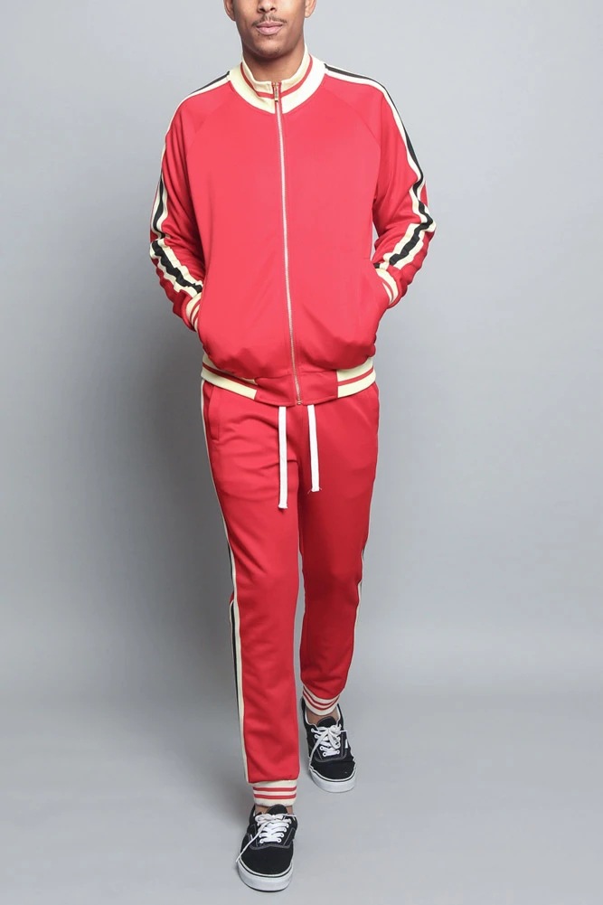 Autumn and winter new color matching for men's casual sports stand up collar zippered cardigan running sportswear hoodie_voghion.com