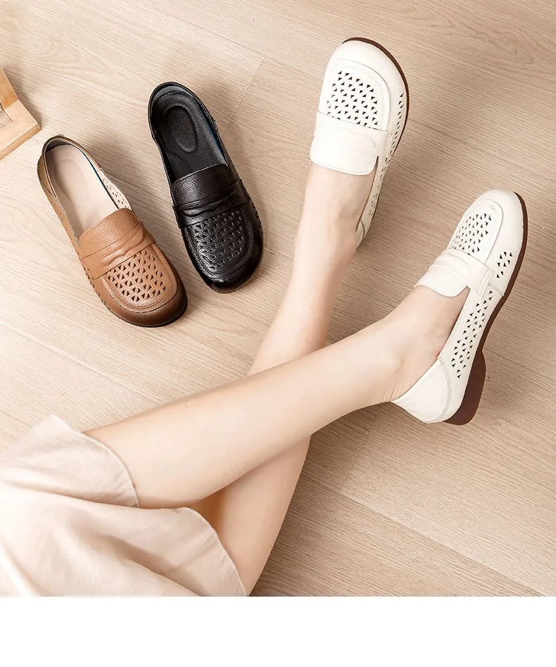 Comfortable Breathable Flat Loafer Shoes For Women Summer Design_voghion.com