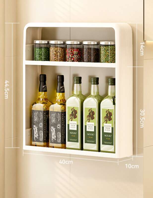 Kitchen Non Perforated Wall Mounted Multi-layer Cabinet, Jar, Kitchen Nail Free Storage Rack, Seasoning Rack_voghion.com