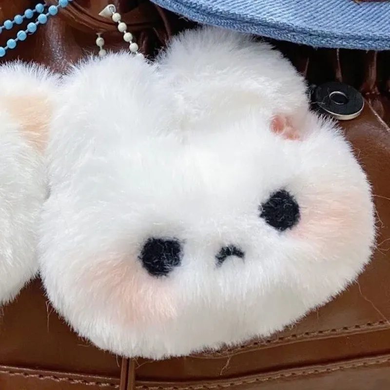Portachiavi a forma di coniglio di peluche, dolce e carino, con ciondolo per borsa, accessorio per portachiavi da auto, per donne e coppie, stile kawaii._voghion.com