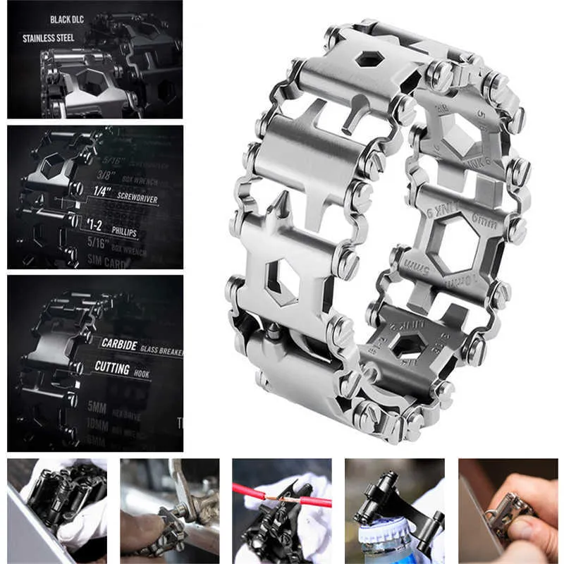 DreamBell Men Outdoor Spliced Multifunctional Wearing Screwdriver Tool Hand Chain Field Survival Bracelet 2.45 original_voghion.com