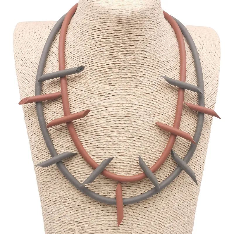 Catene Collana in gomma fatta a mano per le donne Boho Ciondoli Gotico Semplice catena Choker Moda coreana Gioielli fai da te a strati_voghion.com